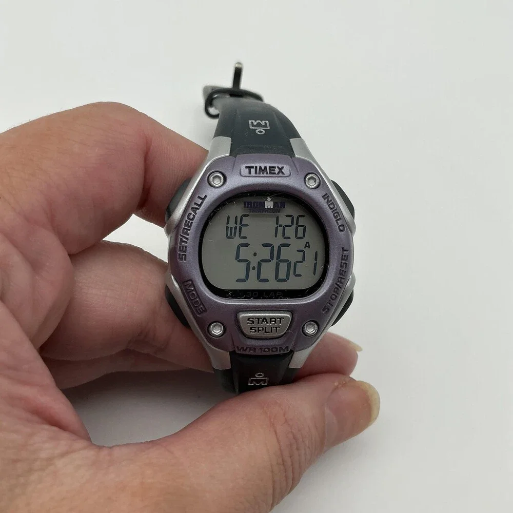 Timex Ironman Triathlon 30 Lap Women Watch Digital Black Resin 100M New Battery